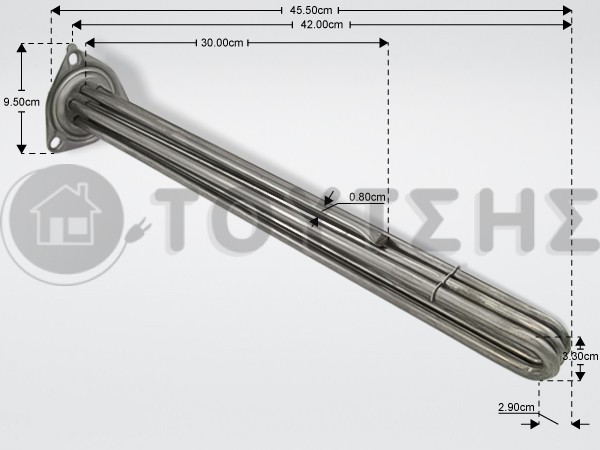 ΑΝΤΙΣΤΑΣΗ ΜΠΟΙΛΕΡ ΕΠΑΓΓ.ΠΛ.ΠΙΑΤΩΝ 9000W 380/220V L42CM image