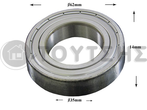 ΡΟΥΛΕΜΑΝ ΠΛΥΝΤΗΡΙΟΥ ΡΟΥΧΩΝ 6007 ZZ SKF 35x62x14 image