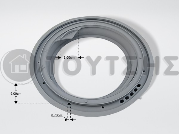 ΛΑΣΤΙΧΟ ΠΟΡΤΑΣ ΠΛΥΝΤΗΡΙΟY ΡΟΥΧΩΝ WHIRLPOOL BAUKNECHT 481246068633 image