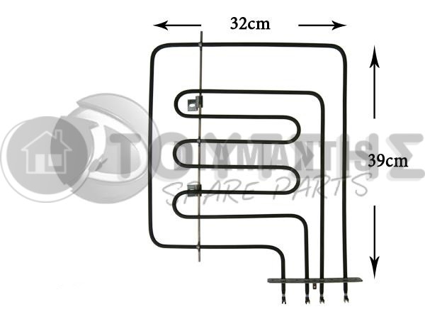 ΑΝΤΙΣΤΑΣΗ ΚΟΥΖΙΝΑΣ ΑΝΩ ΜΕΡΟΣ ZANUSSI 1200+1800W 220V image