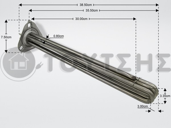 ΑΝΤΙΣΤΑΣΗ ΜΠΟΙΛΕΡ ΕΠΑΓΓ.ΠΛ.ΠΙΑΤΩΝ 4500W 380/220V L35CM image