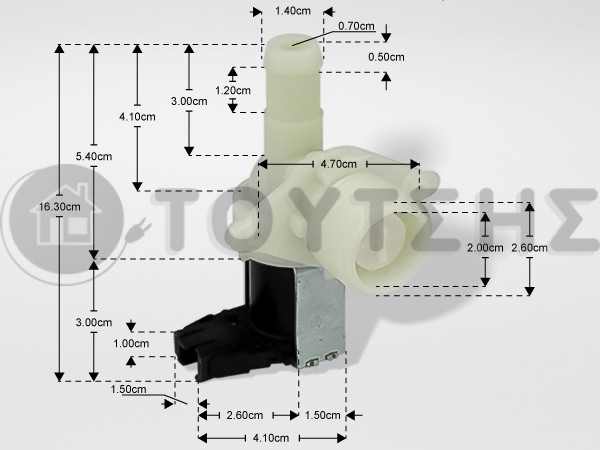 ΒΑΛΒΙΔΑ ΠΛΥΝΤΗΡΙΟY ΡΟΥΧΩΝ  WHIRLPOOL ΜΟΝΗ ΓΩΝΙΑ 481227128375 image