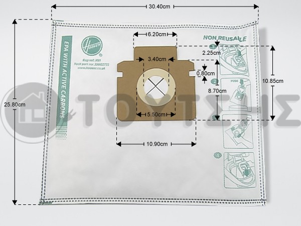 ΣΑΚΟΥΛΕΣ ΣΚΟΥΠΑΣ HOOVER H90/H91 ORIGINAL 35602735 image