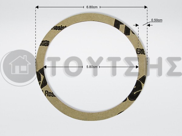 ΦΛΑΝΤΖΑ ΧΑΡΤΙΝΗ Φ 69Χ57Χ0,8ΜΜ image