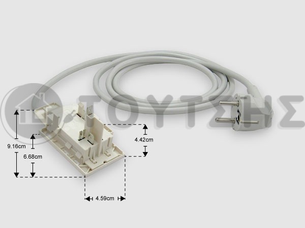 ΓΝΗΣΙΟ ΚΑΛΩΔΙΟ ΠΑΡΟΧΗΣ ΠΛΥΝΤΗΡΙΟΥ ΠΙΑΤΩΝ 1,70Μ BOSCH SIEMENS PITSOS 483581 image