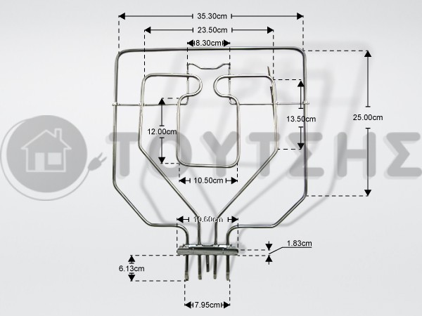 ΑΝΤΙΣΤΑΣΗ ΚΟΥΖΙΝΑΣ ΑΝΩ SIEMENS NEFF BOSCH 1000+1700W-230V 00470845 image