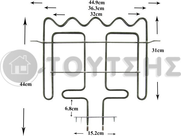 ΑΝΤΙΣΤΑΣΗ ΚΟΥΖΙΝΑΣ ΑΝΩ ΜΕΡΟΣ WHIRLPOOL 2450W 230V 480121103613 image