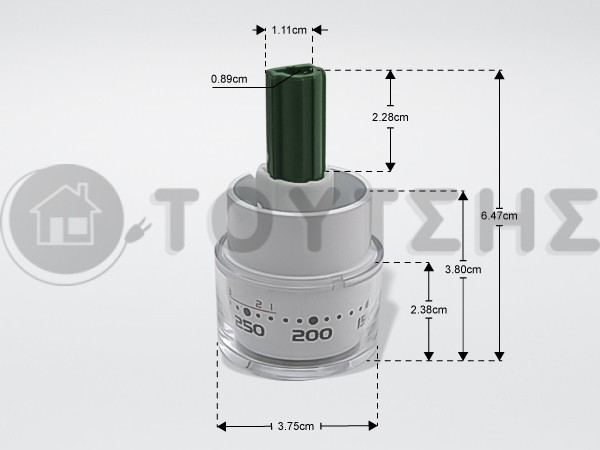 ΚΟΥΜΠΙ ΚΟΥΖΙΝΑΣ ΘΕΡΜΟΚΡΑΣΙΑΣ ΦΟΥΡΝΟΥ SIEMENS 631595 image