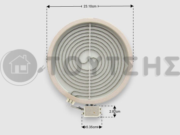 ΕΣΤΙΑ ΚΟΥΖΙΝΑΣ ΚΕΡΑΜΙΚΗ 230ΜΜ 2100W WHIRLPOOL 481231018892 image