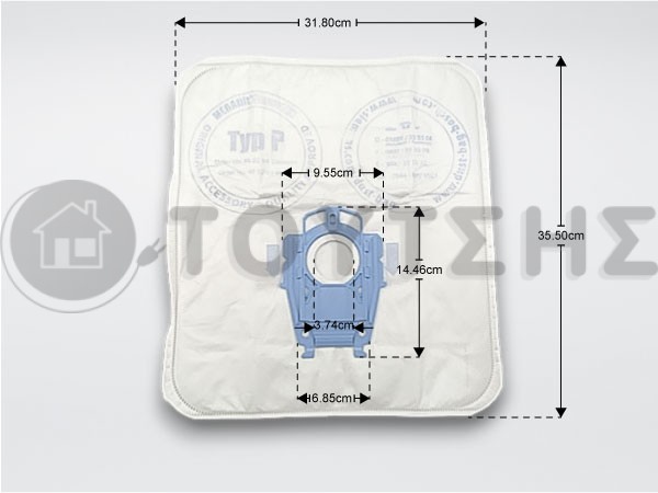 ΣΑΚΟΥΛΑ ΣΚΟΥΠΑΣ SIEMENS BOSCH TYPE P MICRO ORIGINAL 00468264 SET 4 ΤΕΜ + 1 ΦΙΛΤΡΟ image