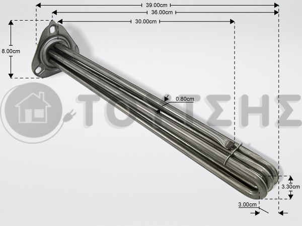 ΑΝΤΙΣΤΑΣΗ ΜΠΟΙΛΕΡ ΕΠΑΓΓ.ΠΛ.ΠΙΑΤΩΝ 6000W 380/220V L35CM image